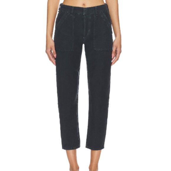 Citizens of Humanity Womens Leah Cotton Tapered Cargo Pants Black Size 26 - Picture 1 of 13